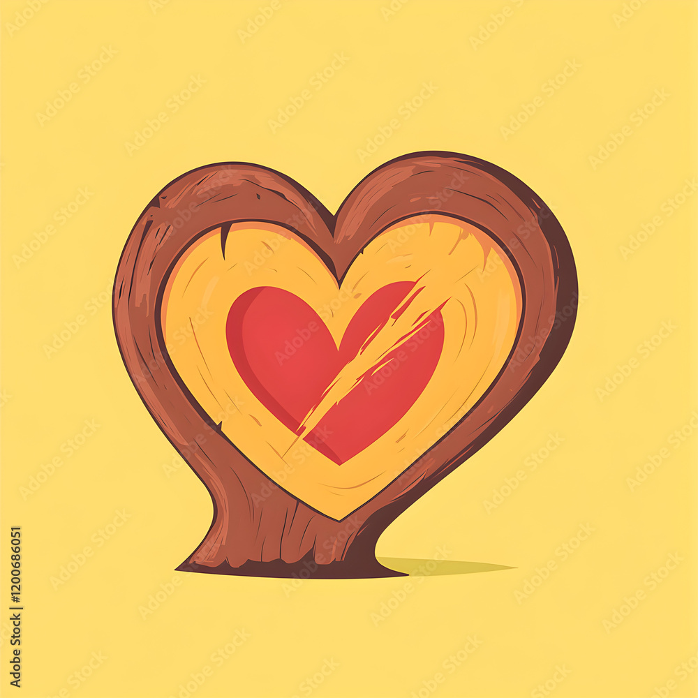 Poster a heart carved into a tree with a slash through it