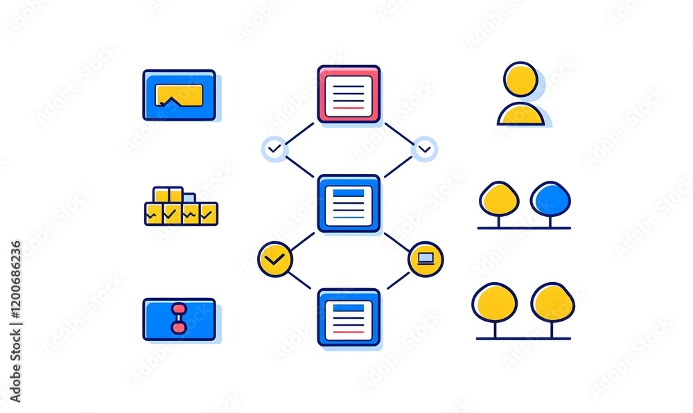 Poster supply chain optimization flowchart, a detailed visual representation of processes and strategies fo