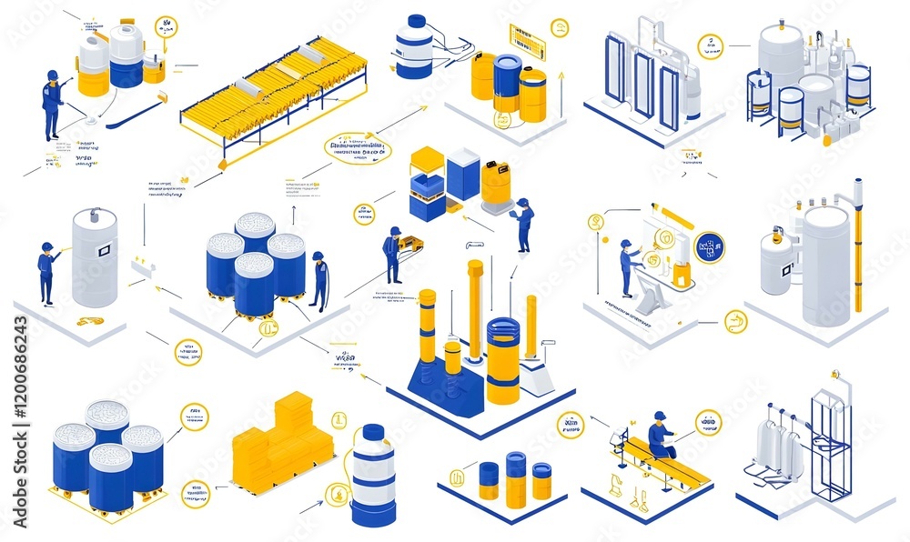 Aufkleber supply chain optimization flowchart, a detailed visual representation of processes enhancing efficie