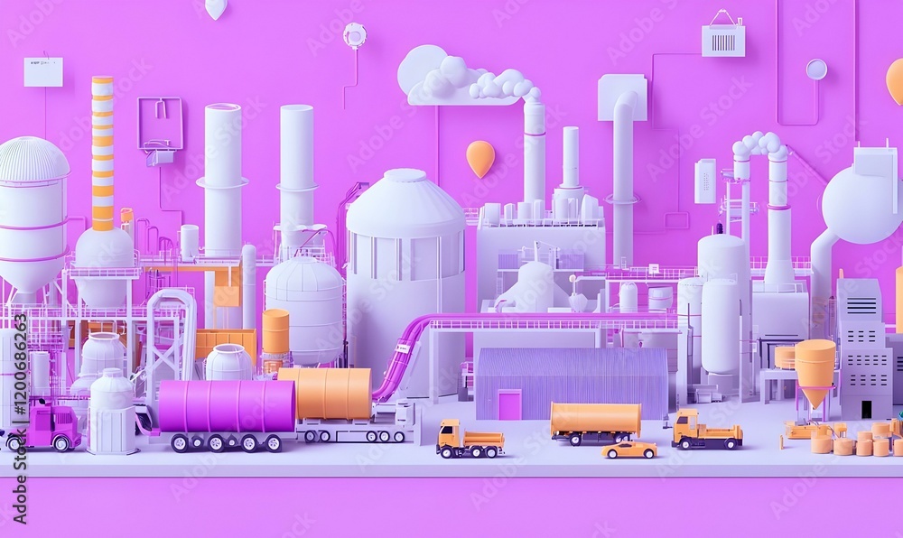 Poster supply chain optimization process, visual representation of streamlined logistics, efficient resourc