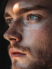 Obraz premium Detail of a beautiful male Face