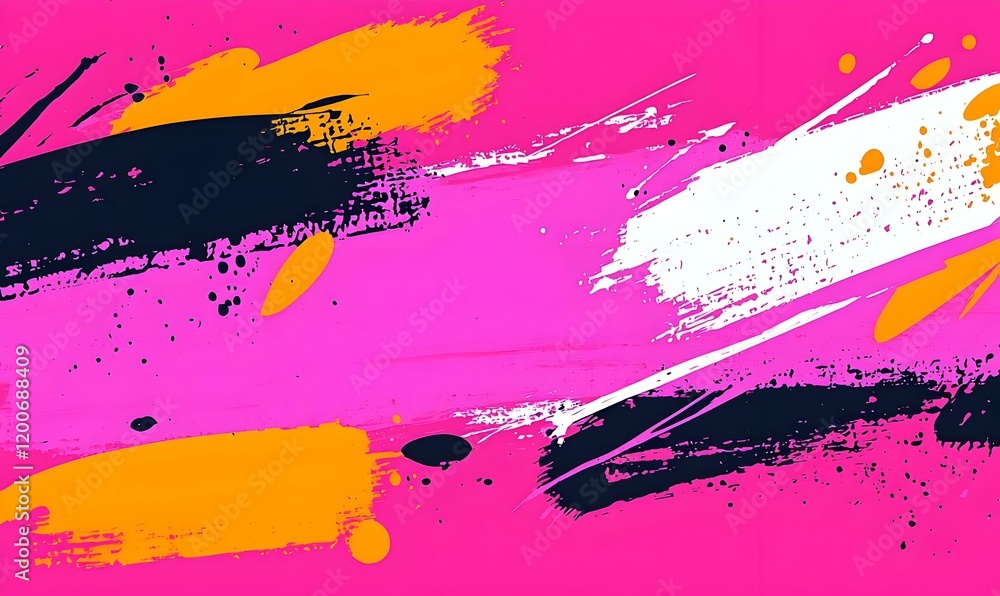 Poster vibrant abstract composition, a dynamic interplay of bold colors and shapes creating an immersive vi