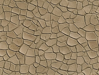 Dry Cracked Earth Forms a Textured Background with Geometric Shapes and Lines, Abstract Pattern of Nature.