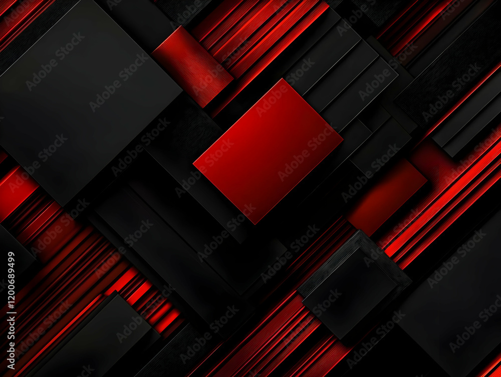 Poster abstract background with red and black geometric shapes creates dynamic visual
