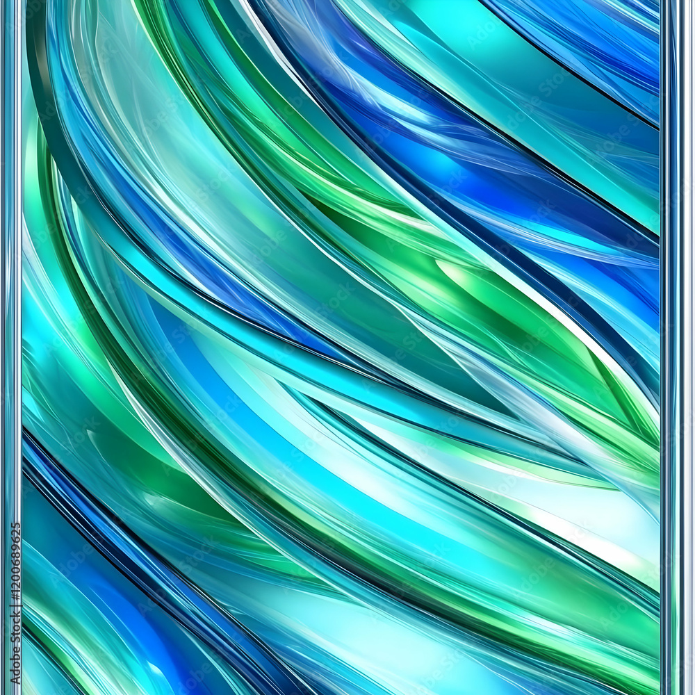 Poster Abstract Background Displays Swirling Blue and Green Hues Dynamically and Fluidly