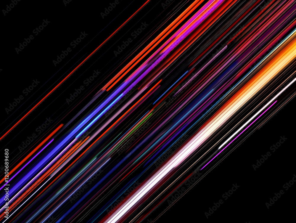 Aufkleber vibrant diagonal lines streak across a dark background, creating a dynamic abstract composition.