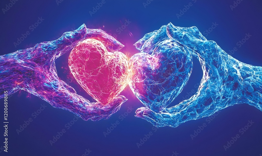 Poster dual embrace, an artistic portrayal of two figures intertwined, symbolizing unity and connection in 