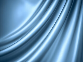 Obraz premium Smooth Blue Satin Fabric Drapes Elegantly with Soft Lighting and Gentle Folds