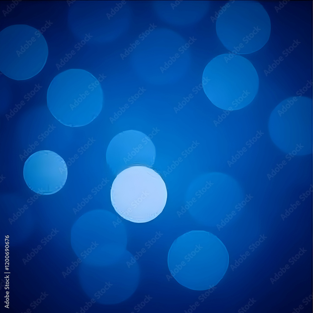 Poster abstract blue background with soft bokeh lights creates a dreamy and ethereal mood, perfect for vari