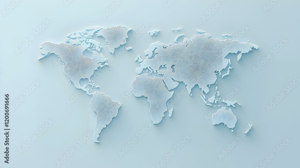 Poster binary world map pattern, a striking blue and white design showcasing global connectivity through di