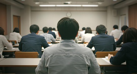 教室・勉強・学生・テスト試験｜Classroom. Study. Students. Test exam.
