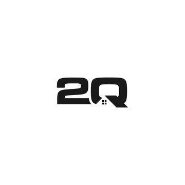 The image features a modern and minimalist logo design. It incorporates the letters "2Q" in a bold, geometric font. The letter Q is cleverly designed to resemble a house, with a small square window 