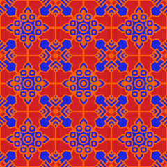 Obraz premium pattern flower damask ethnic boho American ikat texture tribal geometric background mandalas