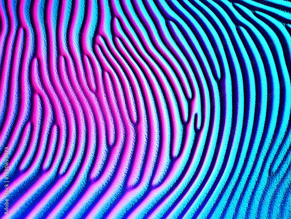 Poster vibrant pink and blue abstract background with wavy lines and textures, creating a dynamic visual.
