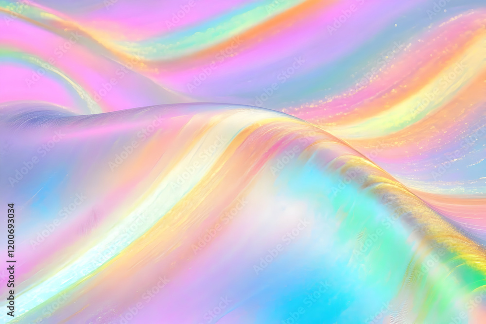 Poster iridescent abstract background flows smoothly with pastel colors and soft lighting