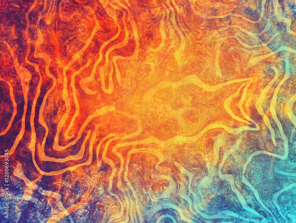 Poster abstract background displays vibrant colors and swirling, textured patterns seamlessly blending hues