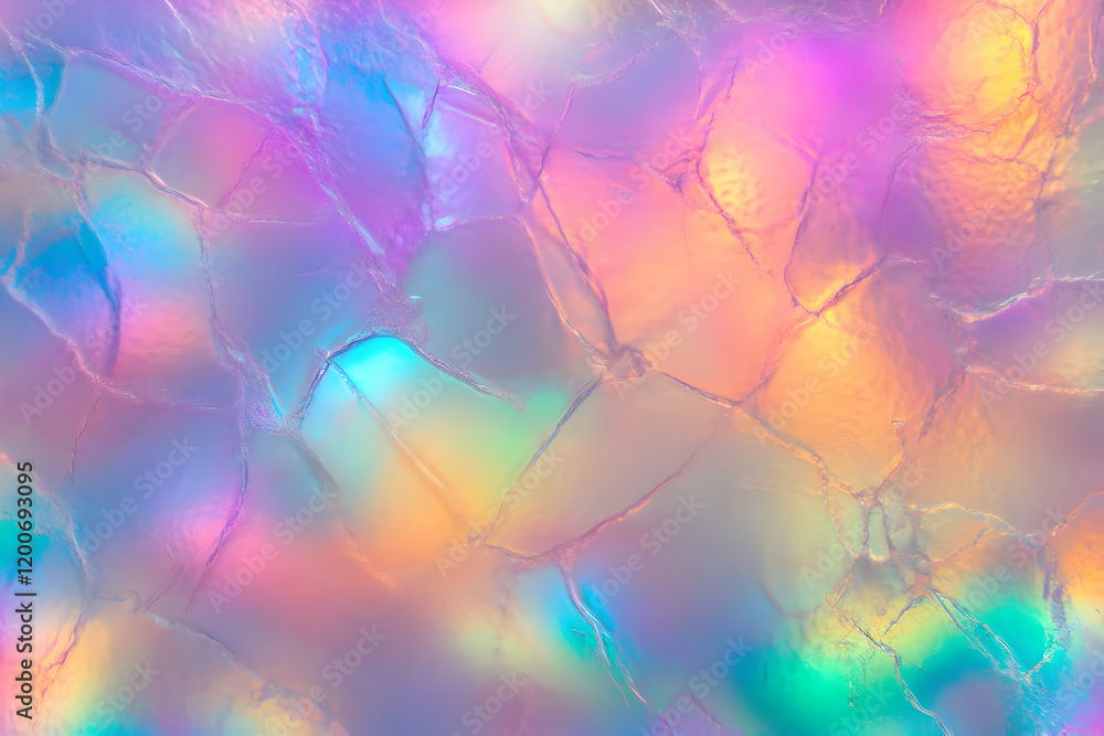 Aufkleber iridescent abstract background creates a colorful spectrum of light and texture with subtle crackle 