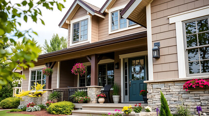 Dream House Exterior: Stunning Home Design with Landscaping and Curb Appeal