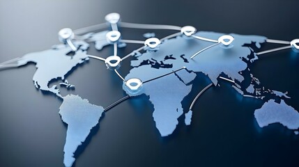 Global data connectivity, intricate network patterns, vibrant digital landscape, representation of big data interconnectivity and technology growth