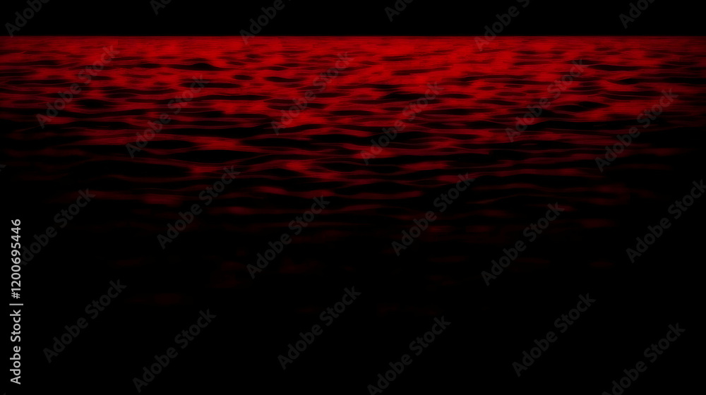 Poster abstract red waves flow seamlessly on a dark background, creating a dynamic visual.
