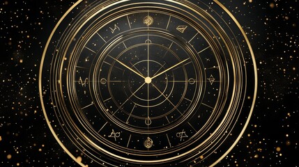 Celestial Clock Golden Zodiac Timepiece Design