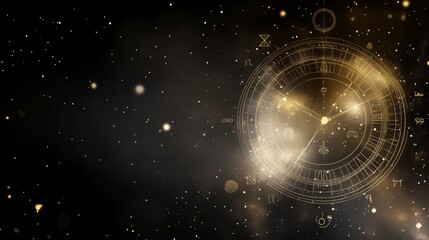 Celestial Clockwork Cosmos and Astrology Wheel