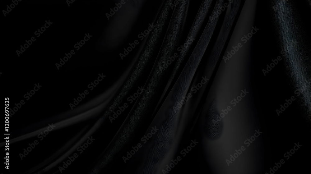 Aufkleber dark fabric drapes flow elegantly, creating a moody and textured abstract background.