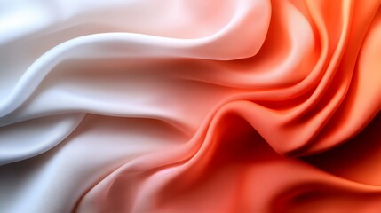 Obraz premium Abstract Silk Fabric Texture: A Gradient of White to Coral