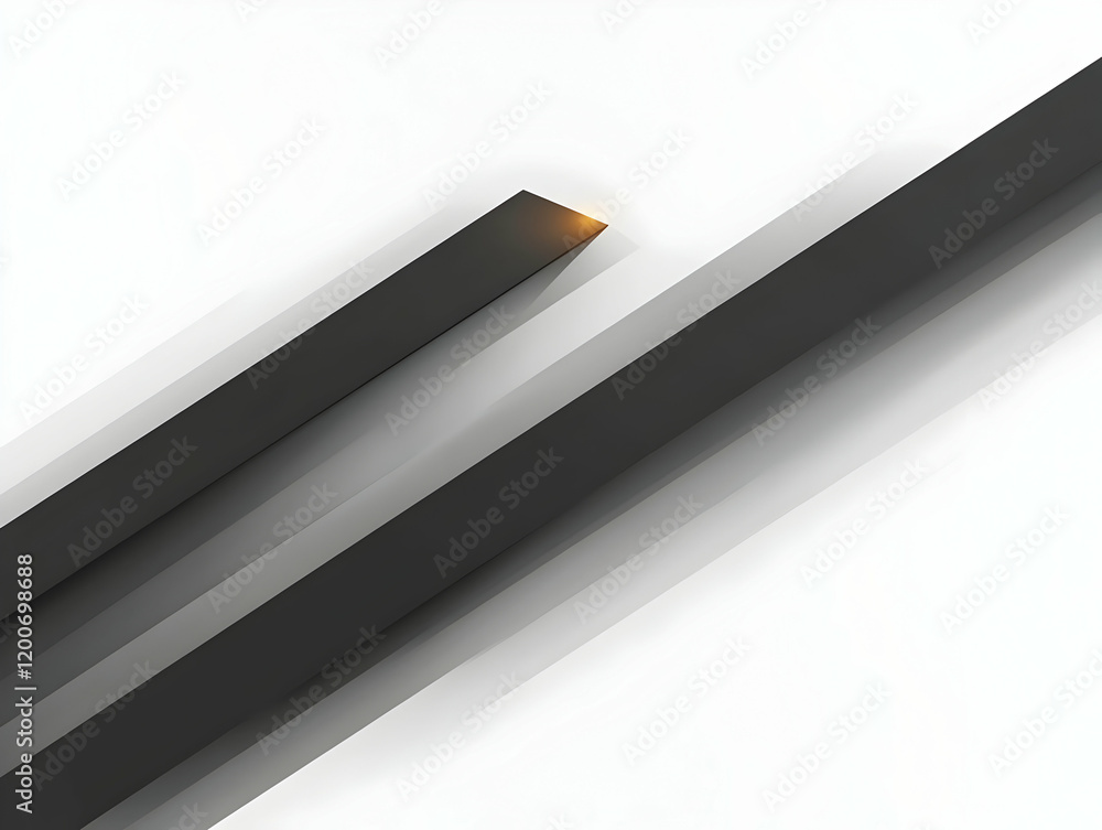 Poster abstract 3d rendered image of intersecting black bars on white background creates dynamic visual