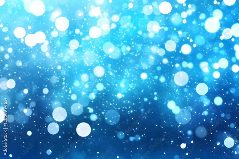 Poster abstract blue background creates a soft and dreamy atmosphere with delicate bokeh lights gently illu