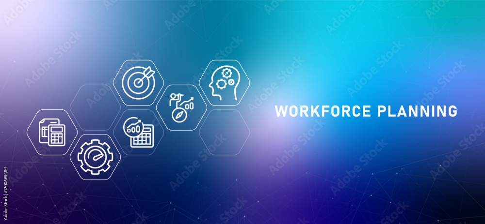 Poster workforce planning employee placement allocation allocation gradient header job optimization strateg