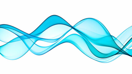 Abstract Blue Wave Background Flows Smoothly Across White Space
