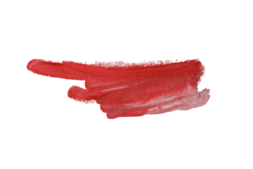 Vivid Red Brush Stroke on Transparent Background for Artistic and Creative Design.