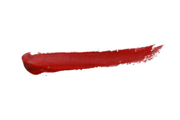 Vivid Red Brush Stroke on Transparent Background for Artistic and Creative Design.