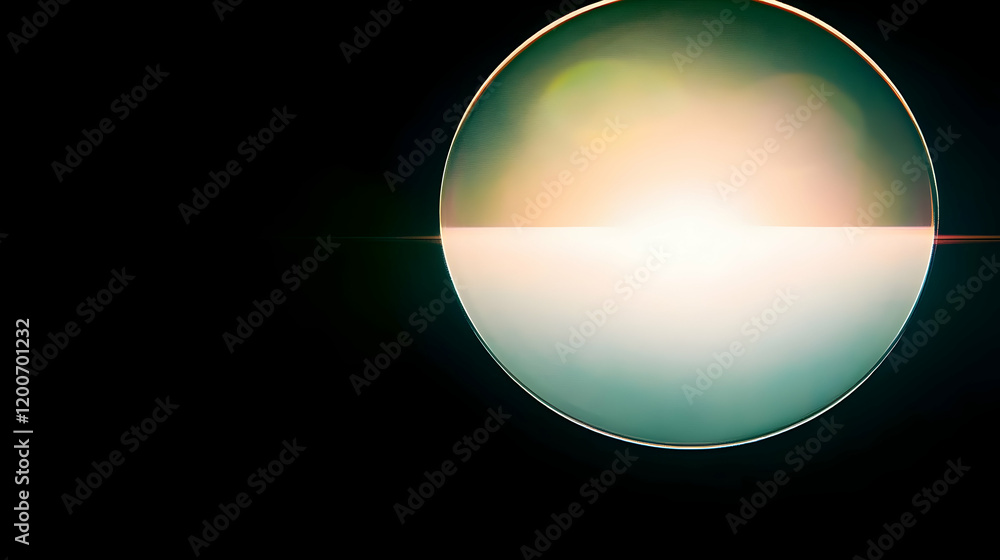 Aufkleber abstract circle illuminates a dark background with gradient colors and a soft glow