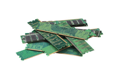 Collection of Computer Memory Modules Displaying Various Designs, Textures, and Colors.