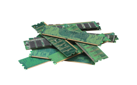 Collection of Computer Memory Modules Displaying Various Designs, Textures, and Colors.