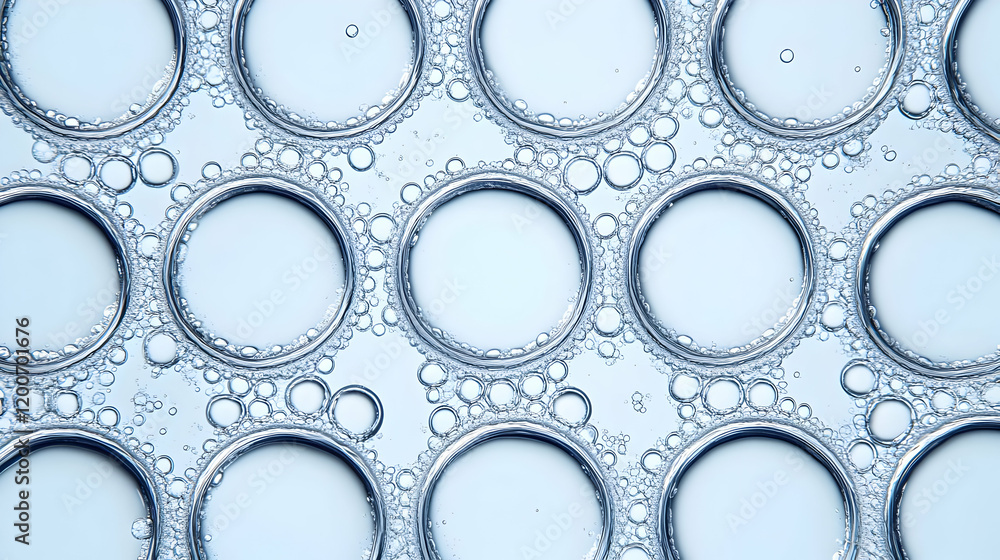 Aufkleber abstract background of clear liquid bubbles creates intricate patterns perfectly aligned.