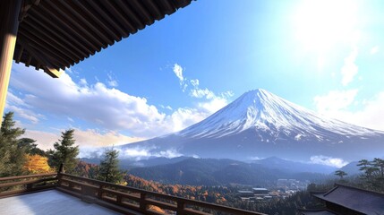 Majestic Snowy Mountain View