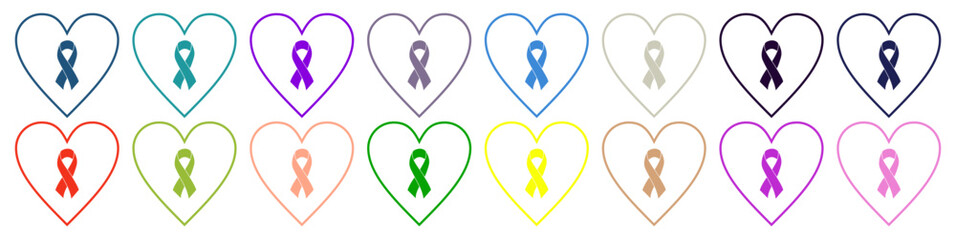 World Cancer Day Awareness with Ribbon Vector Illustration, Global Health Awareness Icon Design, Editable Minimalist Art Highlighting Cancer Support, Hope and Awareness Campaigns