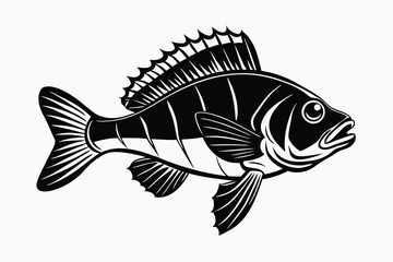 Cartoon vector illustration of a tropical fish in the ocean