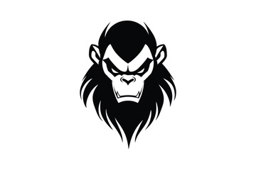 Gorilla face logo,Gorilla logo, monkey head vector, editable  logo, monkey silhouette 