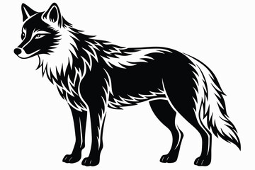 Fototapeta premium simple Arctic Wolf design with full body silhouette 