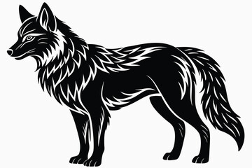 simple Arctic Wolf design with full body silhouette C.eps