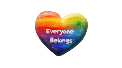 Heart shaped art piece promotes inclusivity and acceptance for all individuals isolated on transparent background