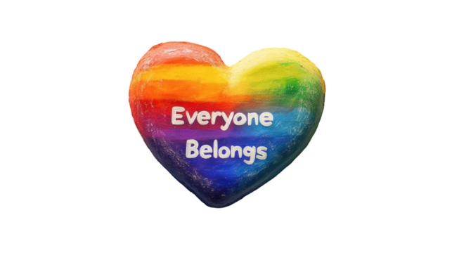 Heart shaped art piece promotes inclusivity and acceptance for all individuals isolated on transparent background