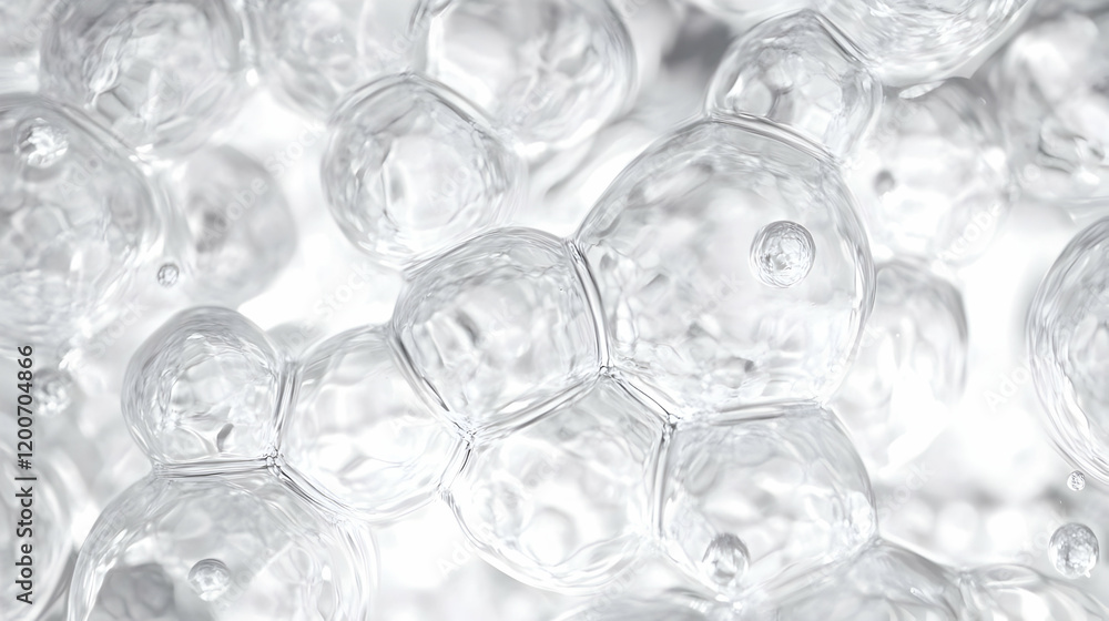 Aufkleber abstract 3d render of transparent spheres creates a background with glassy, bubble-like appearance