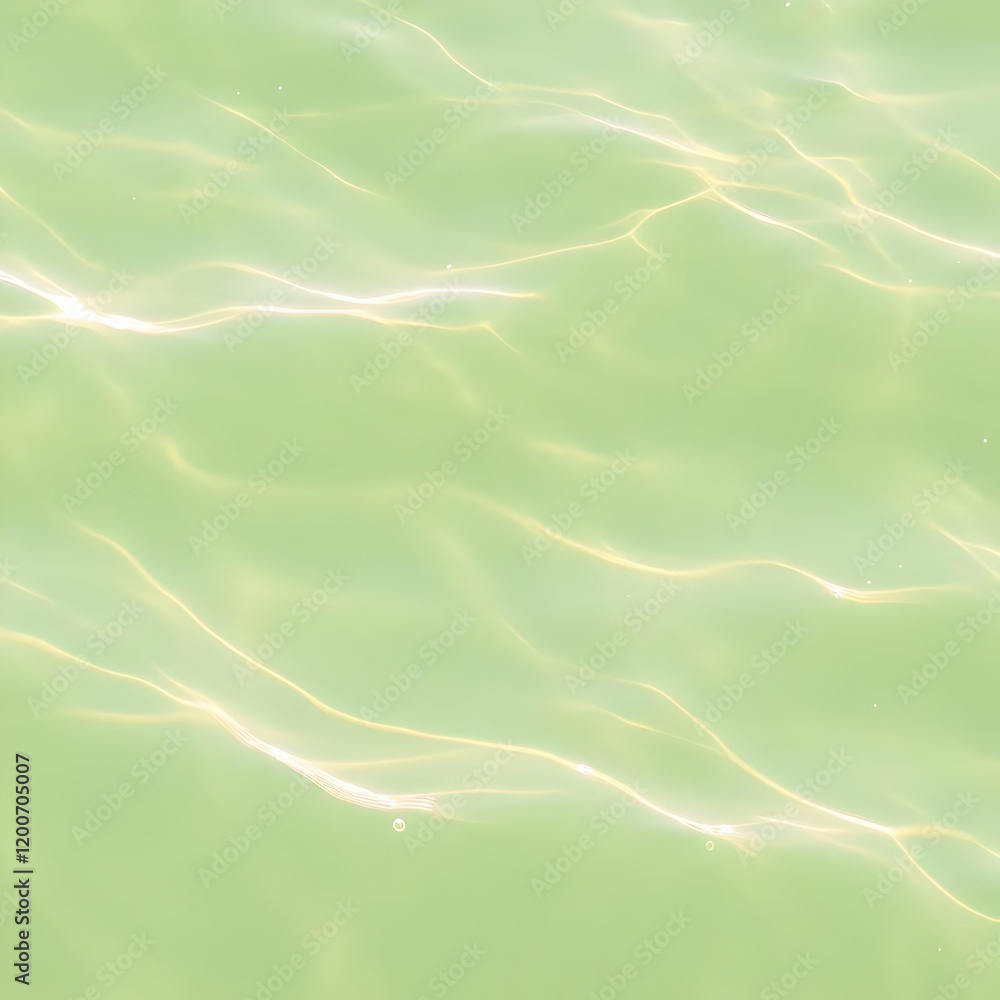 Poster light reflecting on gentle green water surface creates abstract pattern background