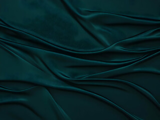 Obraz premium Luxurious Dark Teal Fabric Flows and Creates an Elegant Background Texture