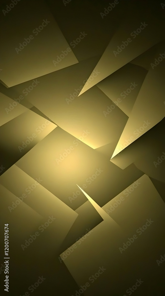Aufkleber abstract gold geometric background creates dynamic visual with intersecting triangles and subtle lig